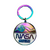 Rainbow Titanium NASA Worm & Earth Keychain