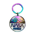 Rainbow Titanium NASA Worm & Earth Keychain