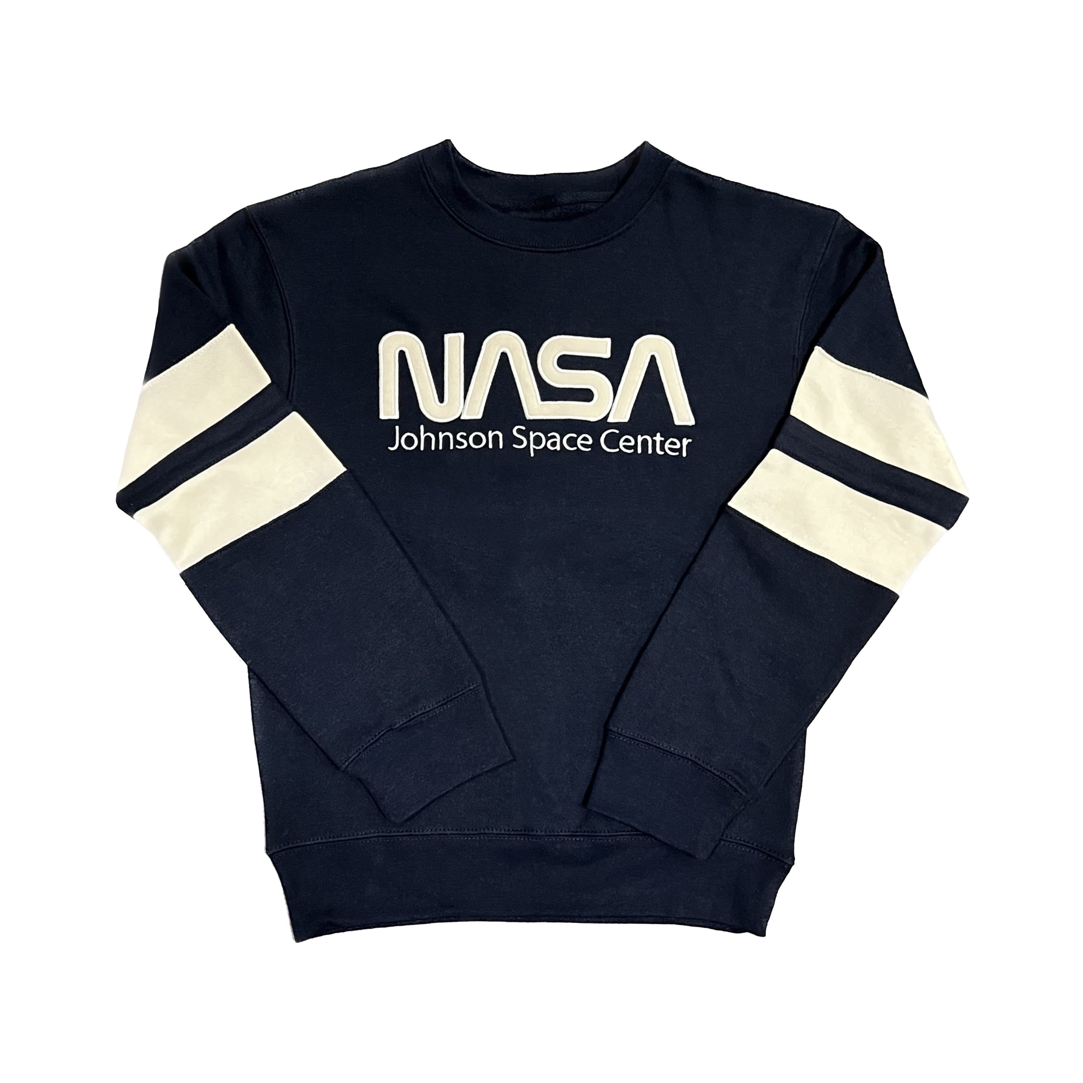 NASA Striped Sleeve Crew Sweatshirt